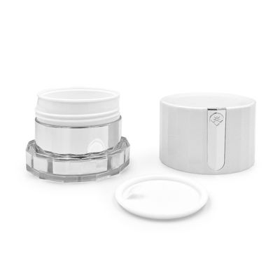 Thủy tinh thể chất mỹ phẩm trong suốt 50g với logo kim cương Custom Acrylic Packaging Jar