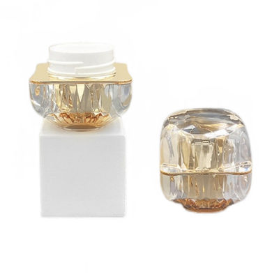 50g Tiếng kem mỹ phẩm chống rò rỉ kim cương Acrylic nhỏ Jar Logo tùy chỉnh có sẵn