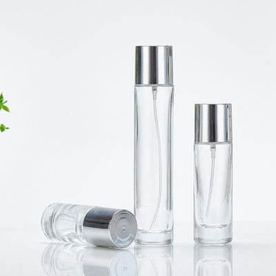 chai đáy thủy tinh trong suốt với nắp vít 100ml hình tròn thiết kế đơn giản