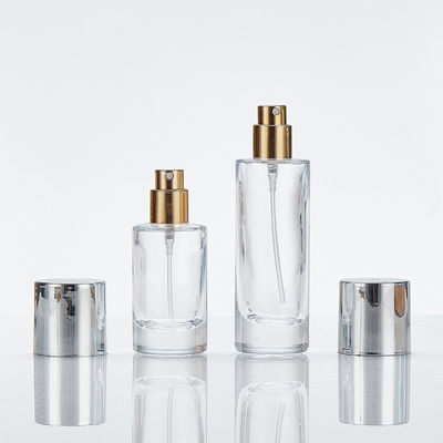 chai đáy thủy tinh trong suốt với nắp vít 100ml hình tròn thiết kế đơn giản