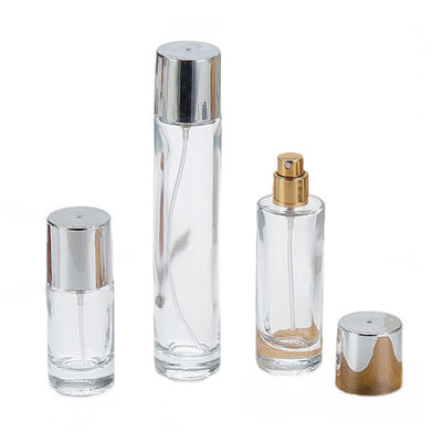 chai đáy thủy tinh trong suốt với nắp vít 100ml hình tròn thiết kế đơn giản