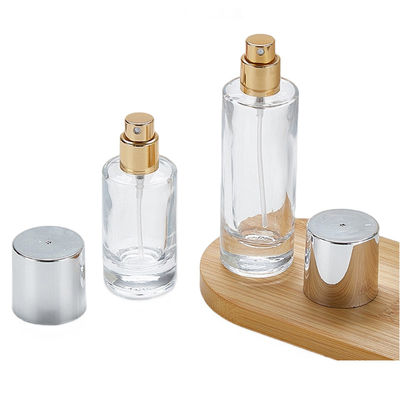 chai đáy thủy tinh trong suốt với nắp vít 100ml hình tròn thiết kế đơn giản