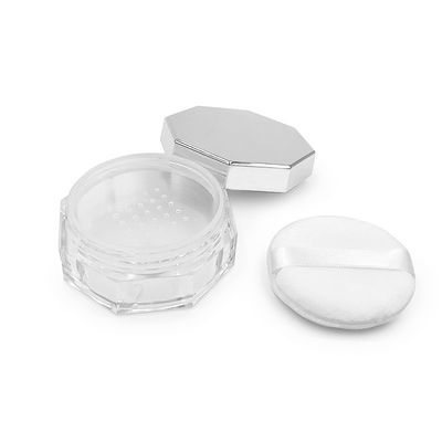 Vỏ bột lỏng trong suốt tròn với xoắn để mở nắp 15g Capacity Logo tùy chỉnh