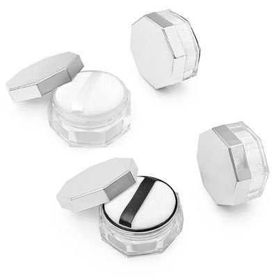 Vỏ bột lỏng trong suốt tròn với xoắn để mở nắp 15g Capacity Logo tùy chỉnh
