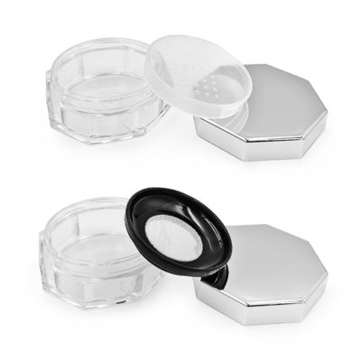 Vỏ bột lỏng trong suốt tròn với xoắn để mở nắp 15g Capacity Logo tùy chỉnh